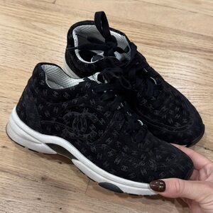 CHANEL Monogram Black and White Athletic Shoes
